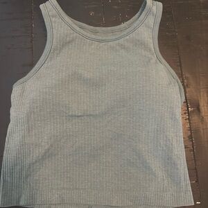 Lululemon Athletica Gray Ribbed Crop Tank Top